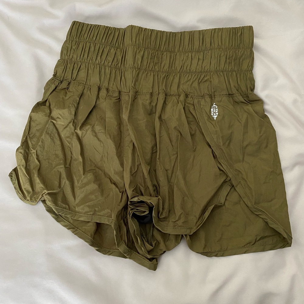 Free People Olive Green Athletic Shorts